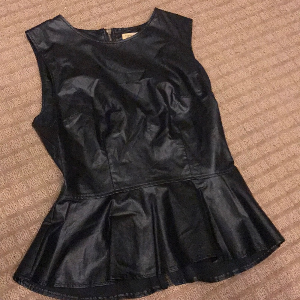 Leather peplum top
